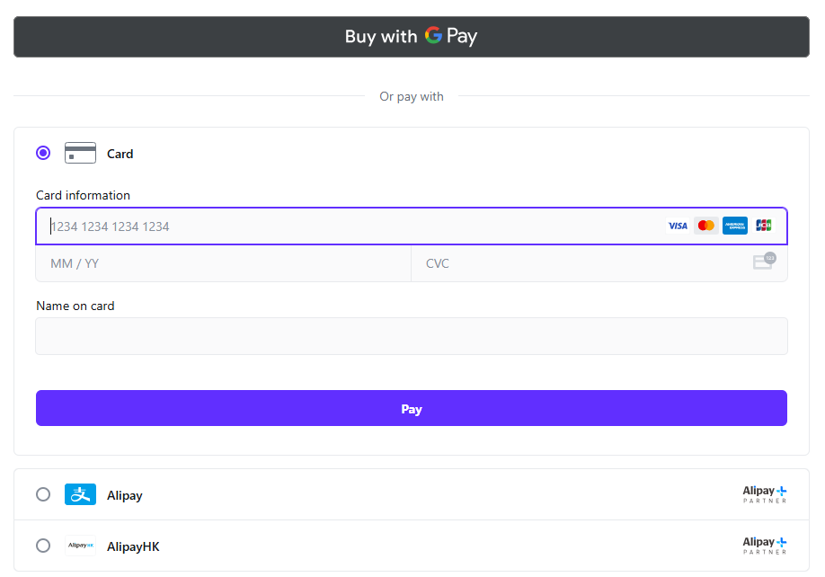 New Payment Methods Now Available: Google Pay, PayPal, Alipay, Credit Cards & More!
