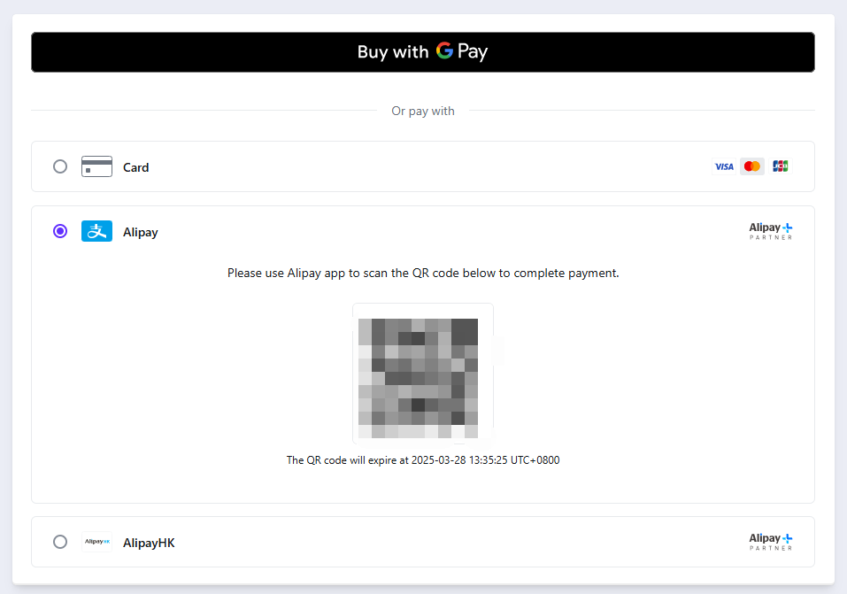 New Payment Methods Now Available: Google Pay, PayPal, Alipay, Credit Cards & More!