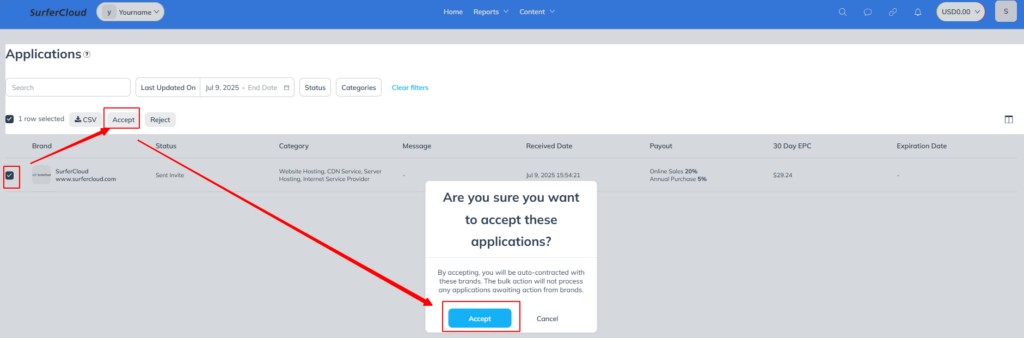 SurferCloud Affiliate Program Onboarding Guide (via IMPACT)