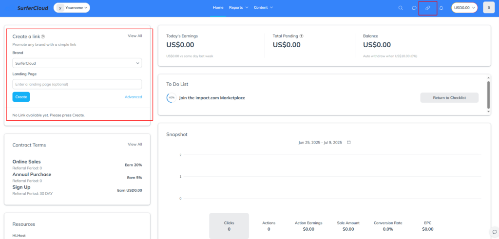SurferCloud Affiliate Program Onboarding Guide (via IMPACT)