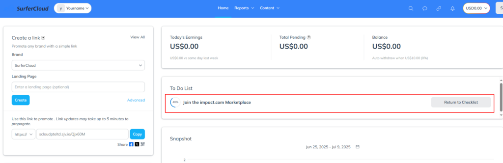 SurferCloud Affiliate Program Onboarding Guide (via IMPACT)