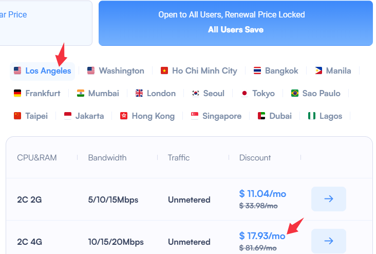 Level Up Your Project: SurferCloud UHost 2C4G in Los Angeles with Price-Locked Plans at $17.93/mo