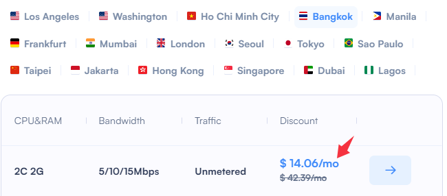 SurferCloud Bangkok Special: 2C 2G Servers from $14.06/mo with Unlimited Data & Dedicated Bandwidth