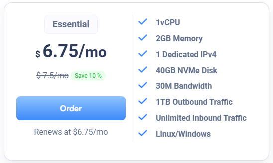 SurferCloud ULightHost Essential: Lock In a Stable Price at $6.75/mo with 1 vCPU, 2GB RAM, and 1TB Traffic