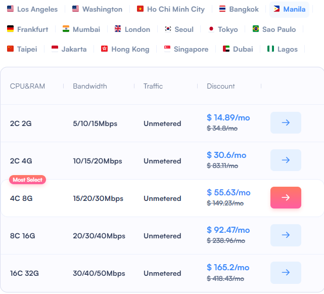 SurferCloud Manila VPS: 16C32G Enterprise-Grade Hosting