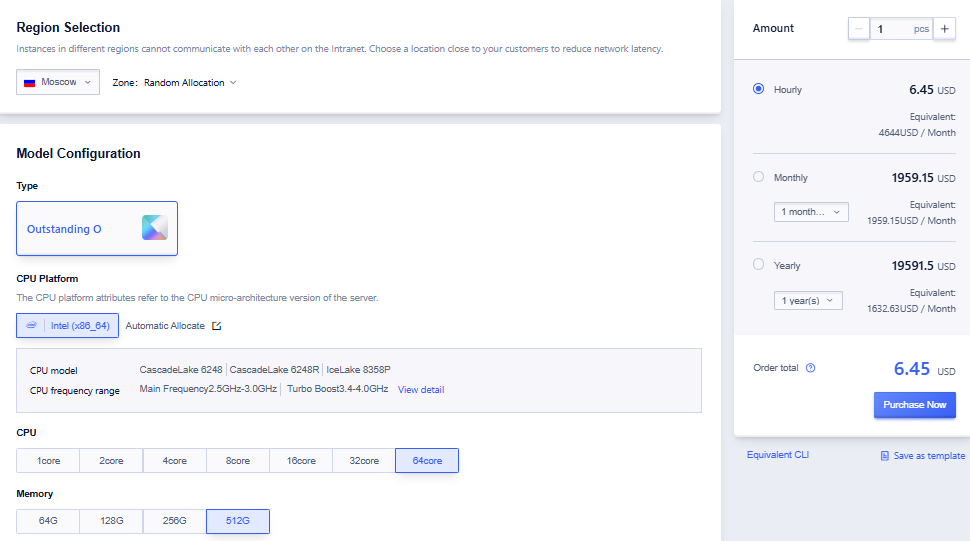 SurferCloud Moscow Cloud Servers: High-Performance Intel Cascade Lake & Ice Lake Compute in Russia