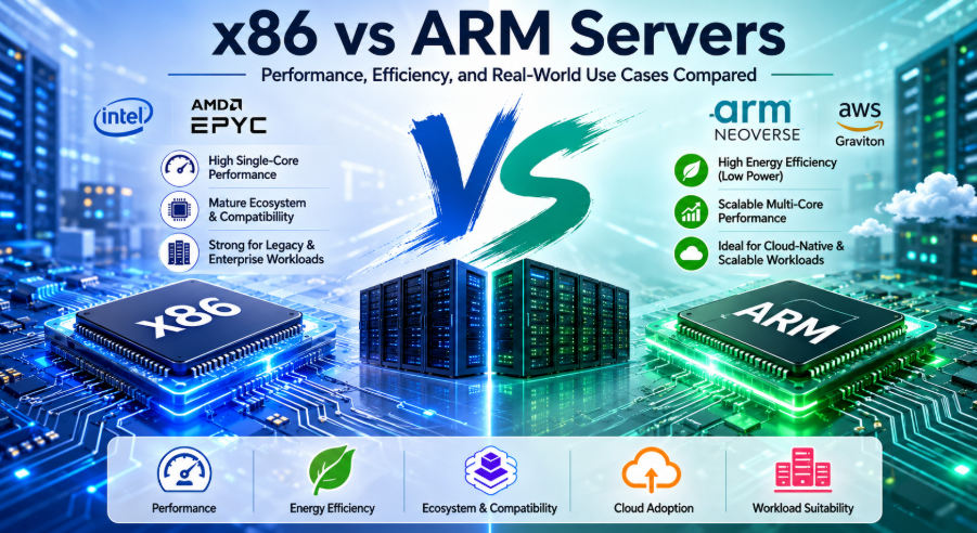 x86 vs ARM Servers: Performance, Efficiency, and Real-World Use Cases Compared